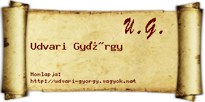 Udvari György névjegykártya