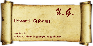 Udvari György névjegykártya