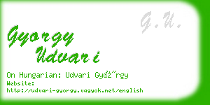 gyorgy udvari business card